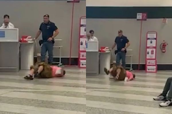 行李超重被罚钱，中国大妈崩溃“倒地打滚”！意大利地勤看傻眼（视频/图） - 1