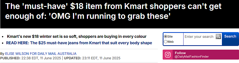 太软太暖！Kmart $18刀冬季神套装爆火！不挑人、不挑身材！网友：我冲了！（组图） - 1
