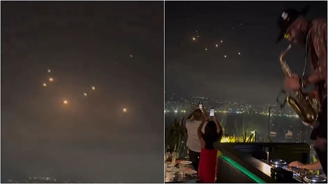 以色列遭狂轰！邻居黎巴嫩“还在开趴”抢拍飞弹，魔幻片疯传（视频/图） - 1