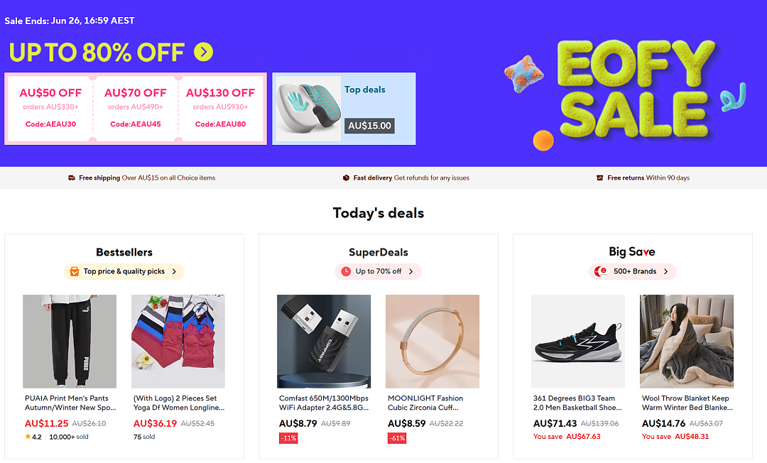 抓紧！【AliExpress】澳洲站海量商品季中大特卖+ 折上折（组图） - 1