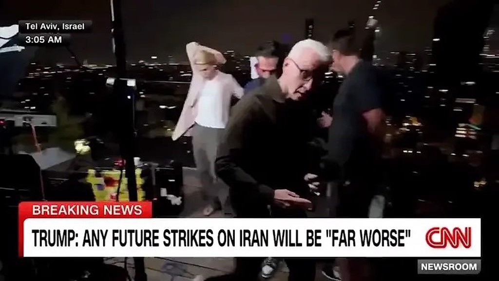 飞弹来袭!CNN主播以色列连线“边躲边播”超紧张(视频/图) - 1