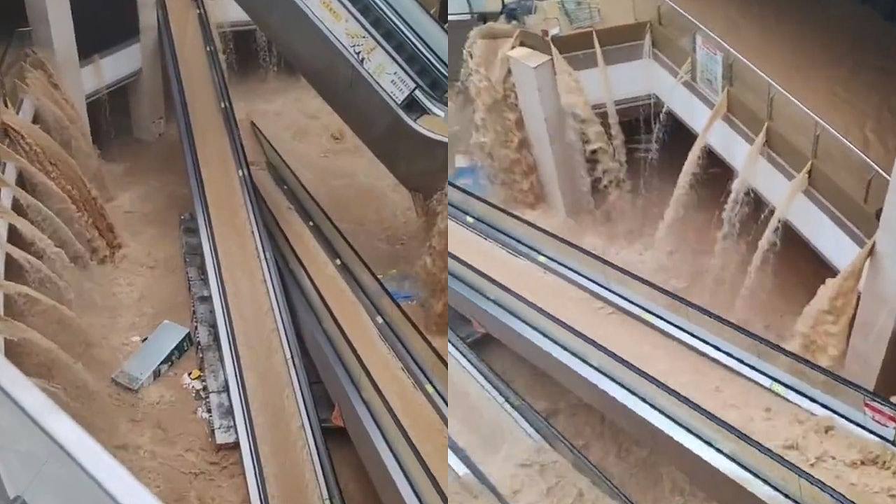贵州榕江洪水灌入商场如“瀑布”!商户:短短几分钟即涨水(视频/组图) - 1