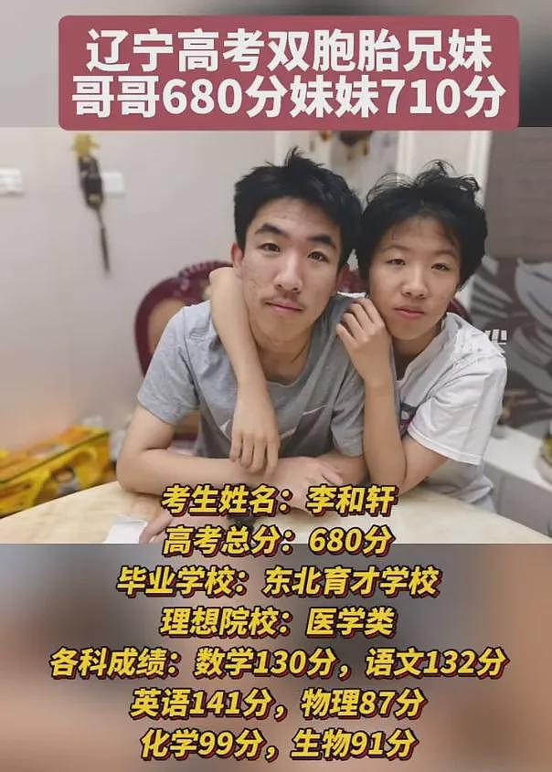 【社交】龙凤胎兄妹高考，哥哥680分妹妹710分：未来都想做医生（组图） - 3