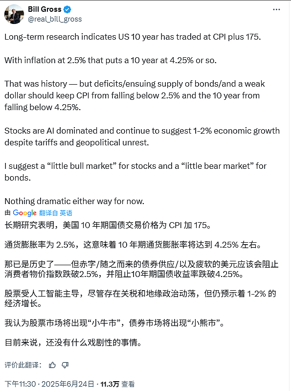 债王格罗斯：美股将迎来“小牛市”，而美债则是“小熊市”（组图） - 1