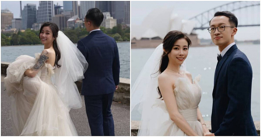 大胃王路路结婚了！在澳洲喜结良缘，认识3个月就闪嫁，唯美婚纱照曝光（图） - 1