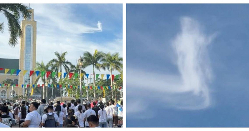 耶稣现身云端?菲律宾圣殿上空惊见圣像云,信徒热议奇景(组图) - 1