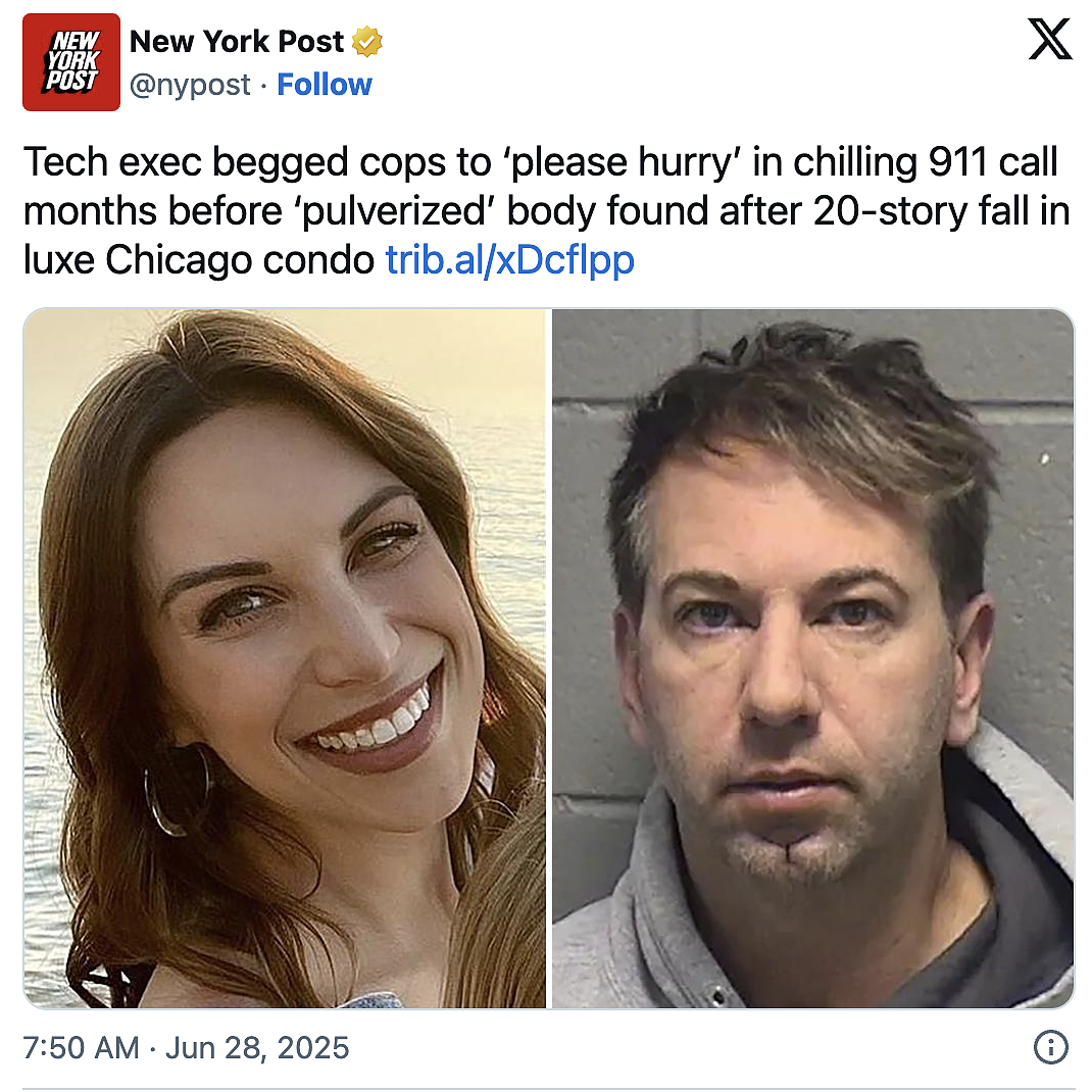 细思极恐！芝加哥女主管20楼坠亡，死前911录音曝光，她竟是这样求救的（组图） - 2
