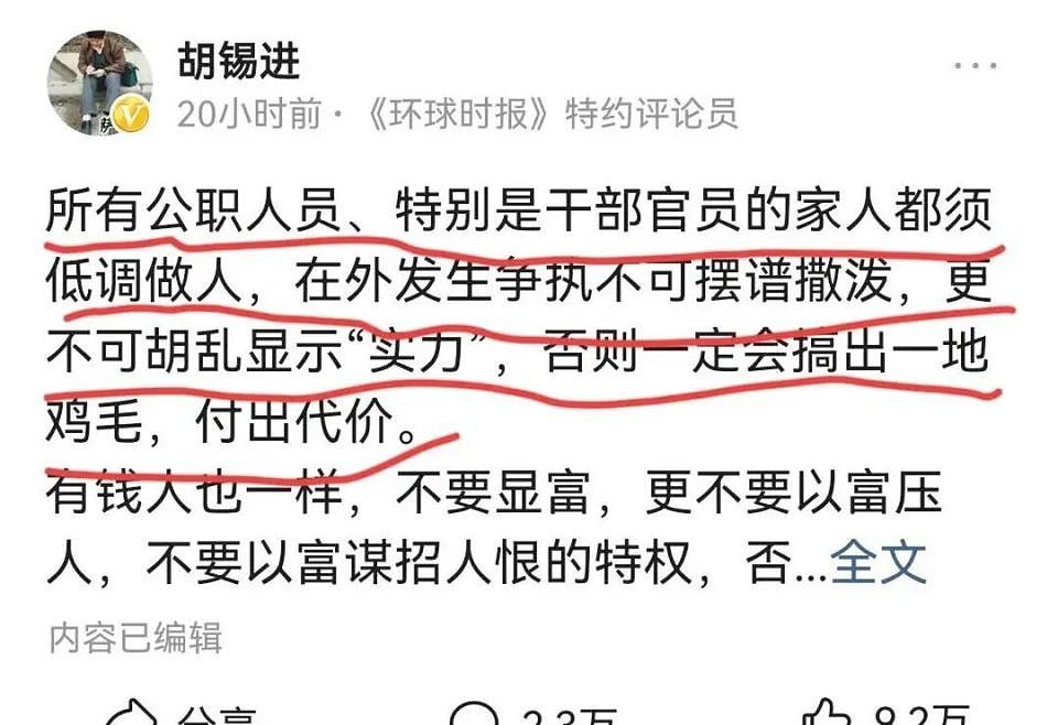 陆媒：反对“下架”那尔那茜，胡锡进又为劣迹艺人说话了（组图） - 3