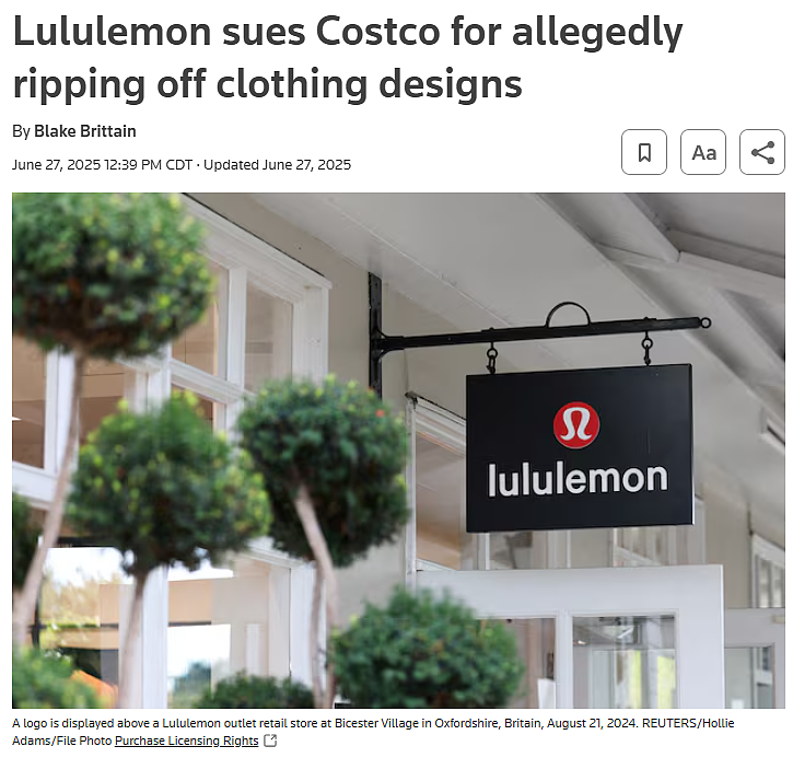 不忍了！Lululemon 怒告Costco侵权抄袭：“叫你抄！叫你抄！”（组图） - 1
