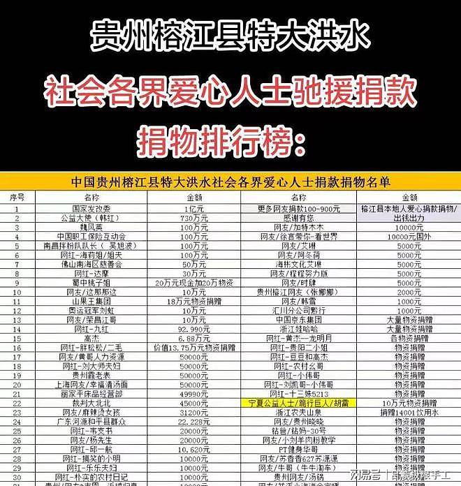 娱乐圈又丢人！韩红公布驰援贵州名单，年入上亿明星，全输给网红（组图） - 21