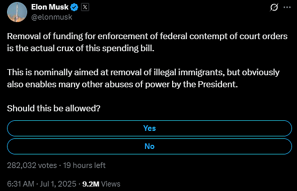 矛盾升级,隔空对轰!特朗普要调查马斯克,还要将其遣返回南非!特斯拉股价应声大跌(组图) - 3