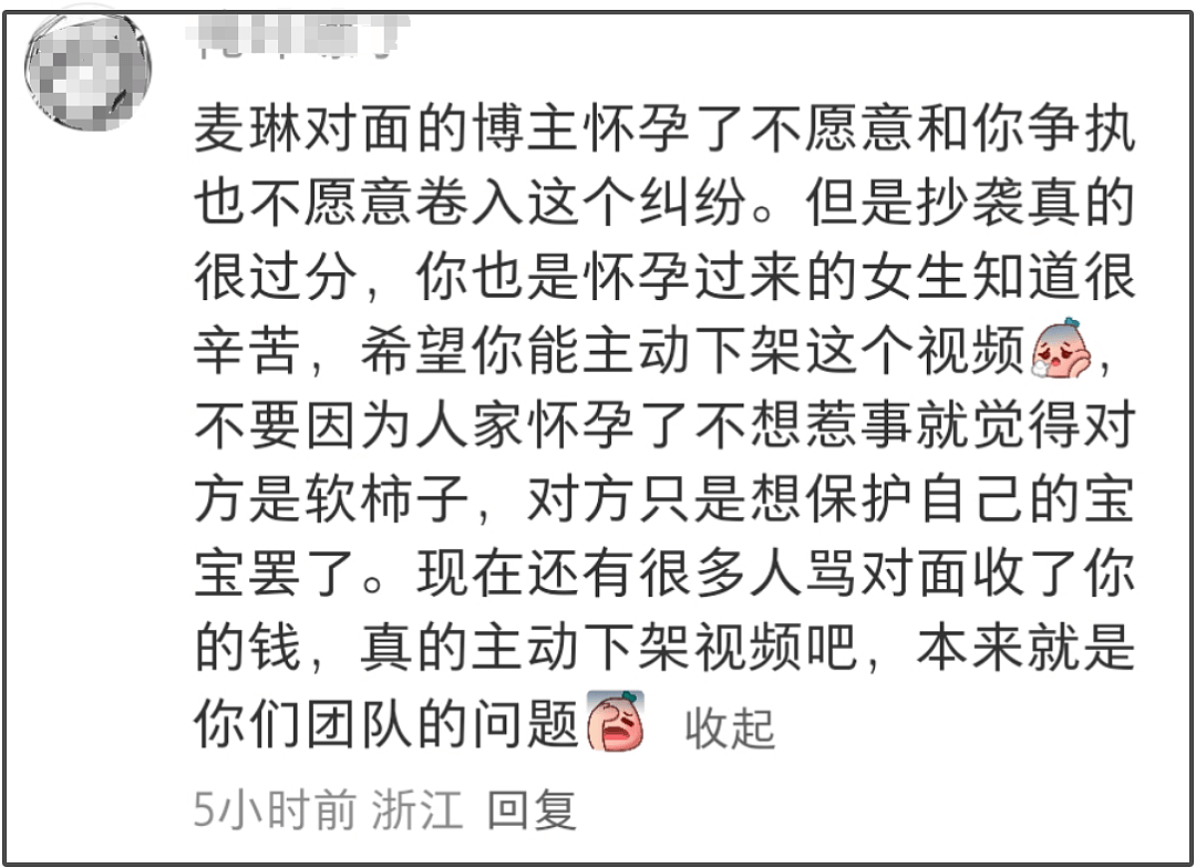 麦琳抄袭风波升级！道歉但不删视频，被抄袭博主是孕妇留言求放过（组图） - 22