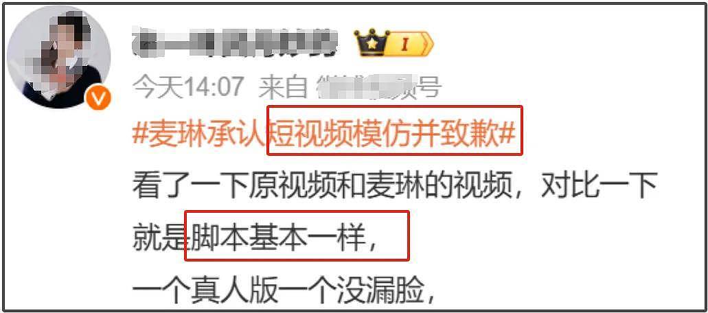 麦琳抄袭风波升级！道歉但不删视频，被抄袭博主是孕妇留言求放过（组图） - 5