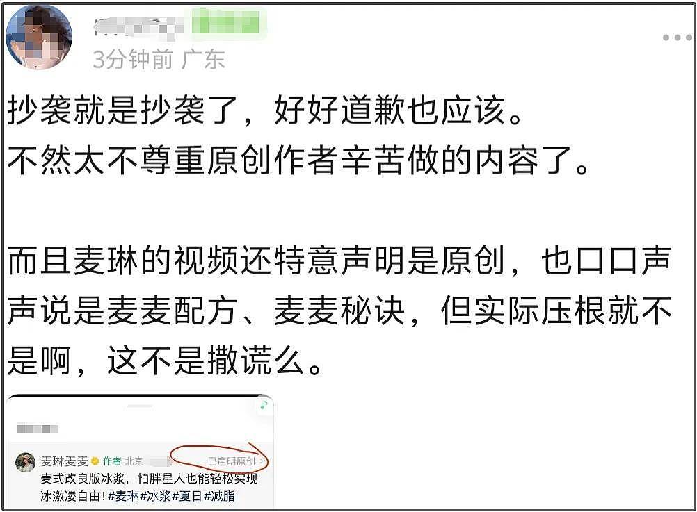 麦琳抄袭风波升级！道歉但不删视频，被抄袭博主是孕妇留言求放过（组图） - 13