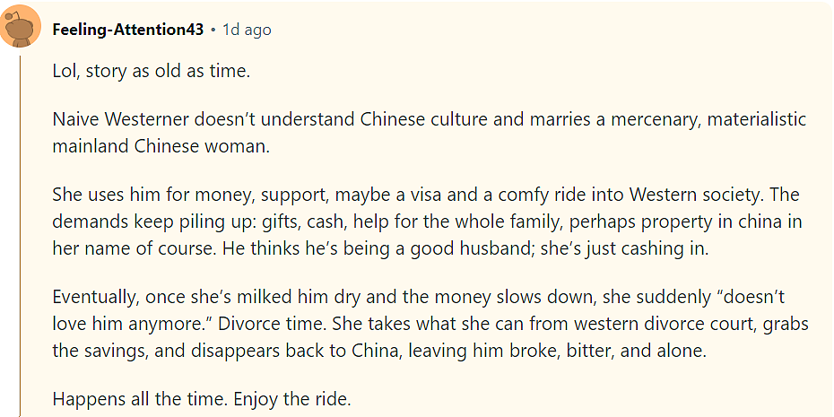 新婚不久，中国妻子突然来一句话，外国丈夫脸都绿了…（组图） - 13