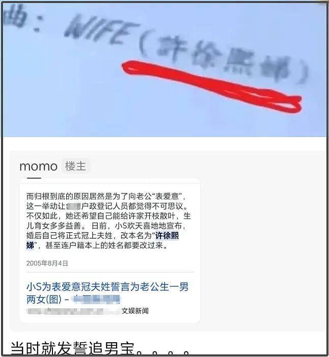 小S冠夫姓引热议,怀了孕才嫁进许家发誓生男孩,对着肚子叫大哥(组图) - 12