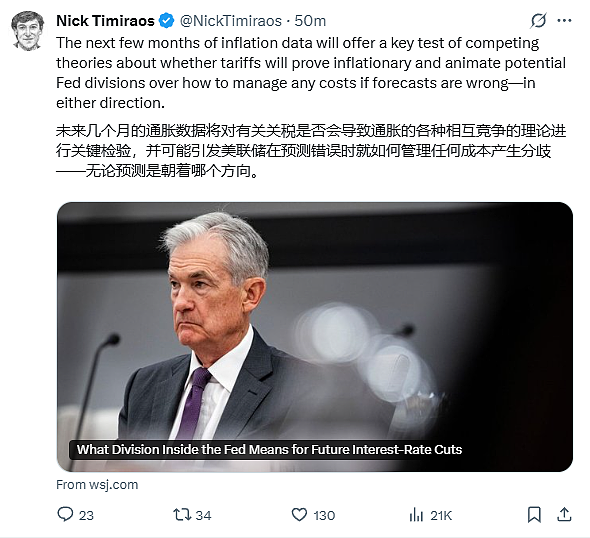 新美联储通讯社：如何看待美联储内部降息分歧，未来几个月的通胀数据很重要（组图） - 2