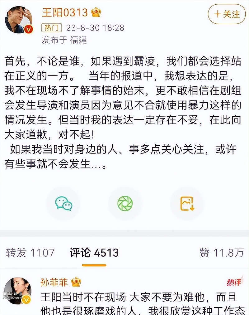 双面人曝光！孙菲菲再发文揭露王阳真实嘴脸（组图） - 4