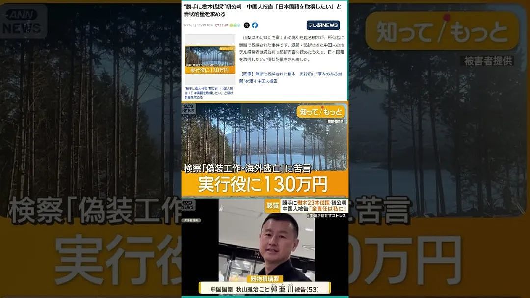 富士山开酒店乱砍邻居树，中国籍男子出庭求饶：我们全家想取得日本国籍（组图） - 5