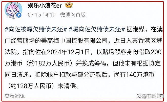 港媒曝向佐欠赌债140万，遭何超琼公司起诉，曾多次陷追债丑闻（组图） - 4
