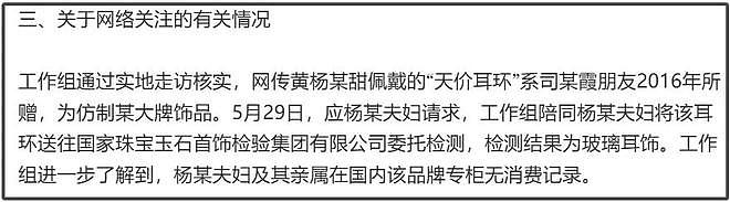黄杨钿甜母亲发声！称耳环是好友相送价值几百块，不知是大牌仿品（组图） - 3