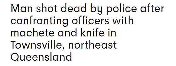 昆州闹市区，男子手持砍刀与警方对峙！被当场击毙（组图） - 1