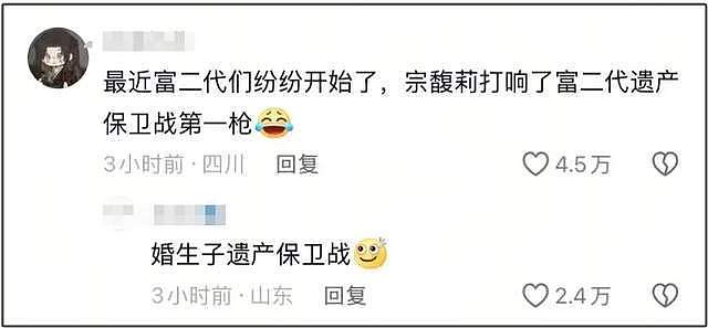 宗馥莉事件连锁反应!富二代们又查信托又立遗嘱,评论区好精彩!(组图) - 3