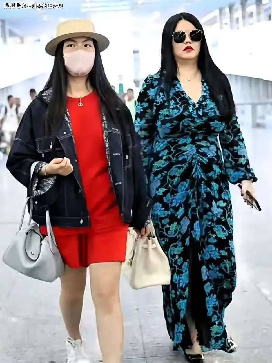 李湘王诗龄度假回国，李湘一身赘肉暴发户气质，王诗龄身材反弹（组图） - 1