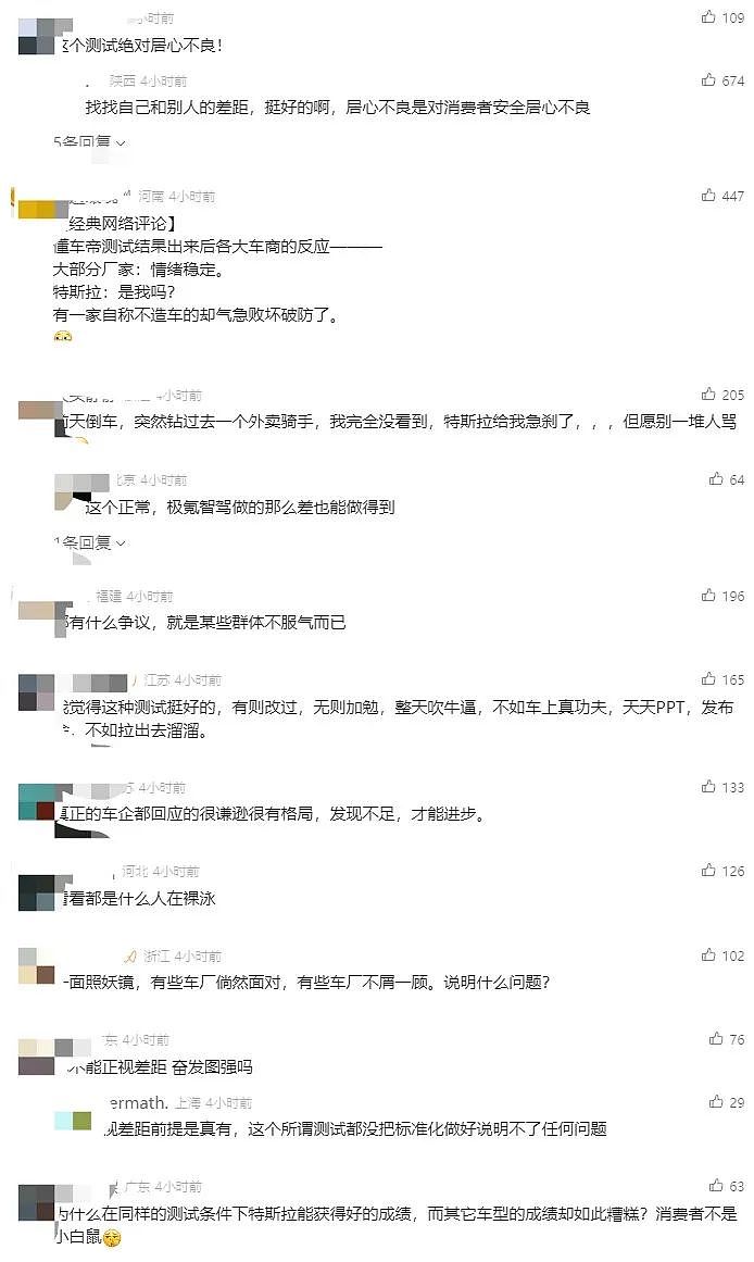 “懂车帝智驾安全实测”，特斯拉得第一，引发中国网友热议，马斯克回应！（组图） - 2