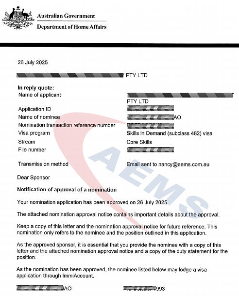AEMS专业团队协助澳洲雇主顺利获批雇主担保项目中的担保资质SBS和岗位提名（组图） - 5