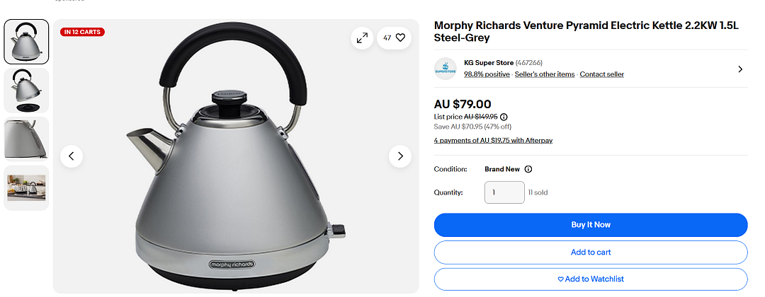 【ebay】澳洲 网红Morphy Richards高逼格水壶 特卖（组图） - 1