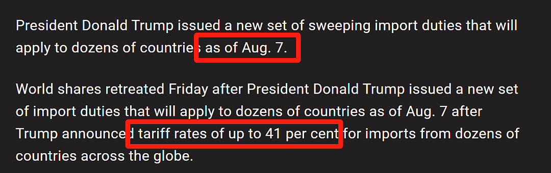 特朗普突发签署41%全球关税令，加拿大硬气不跪！美股暴跌，加元却逆势走强（组图） - 2