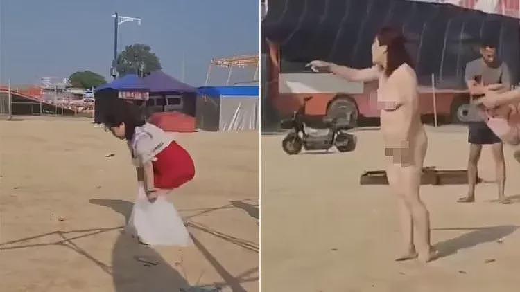 年轻人沙滩爆粗与大妈胡骂：“X你妈！” ，大妈当众脱光：过来啊，操我啊（组图） - 4