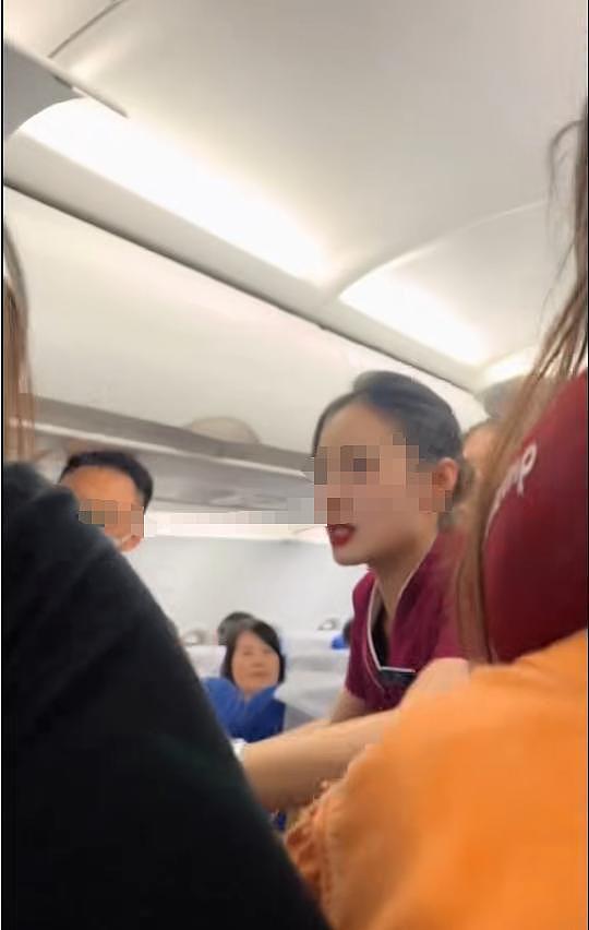 熊孩子顶座起冲突 飞机降落后女生被对方一家打趴（组图） - 2