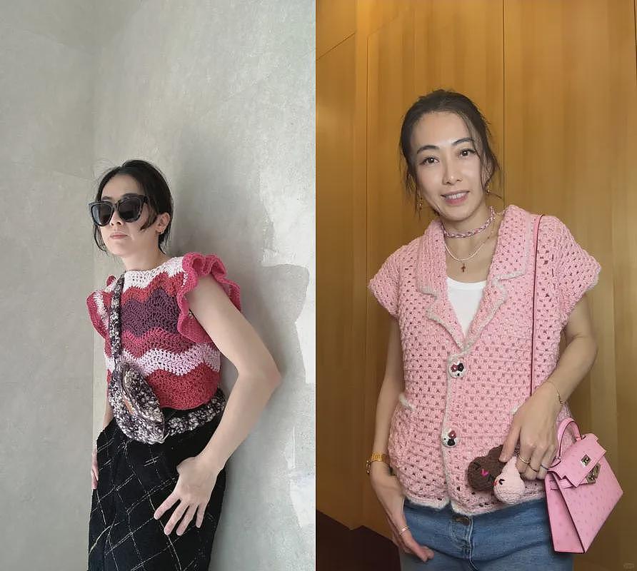 46岁甘比掌权后“不装了”!不背大刘送的爱马仕,每天穿自己织的毛衣(组图) - 6