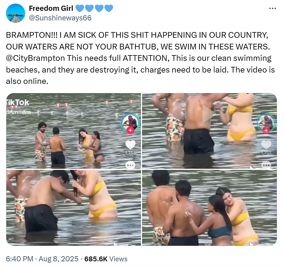 炸裂！ 4名印度男女加拿大湖里洗澡！ 搓背、擦屁屁…多省湖海粪便细菌超标（组图） - 14