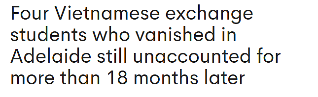 阿德四名国际交换生失踪逾18个月,仍下落不明!(组图) - 1