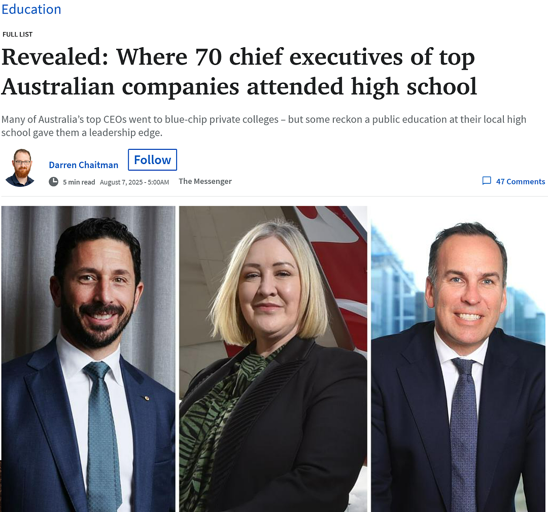 澳洲精英摇篮：70位顶级CEO背后的学校名单揭晓！这就是私校与公校的区别吗？（组图） - 3