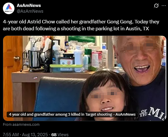 随机挑选受害者！精神病男子自称“耶稣”，Target停车场射杀3人！华裔祖孙不幸遇害（组图） - 2