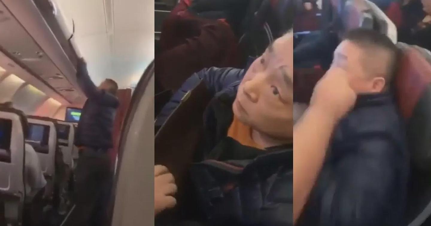 视频疯传！中国大爷飞机上偷包，伊朗男子出手猛扇其耳光（视频/组图） - 1