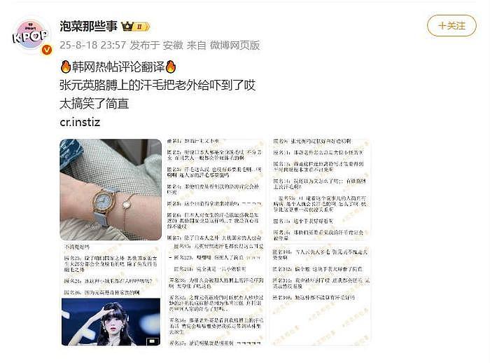 张元英“手臂汗毛”引外国网友质疑：为何不脱毛（组图） - 3