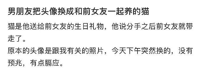 【爆笑】男朋友把头像换成和前女友一起养的猫！他是什么意思？（组图） - 1