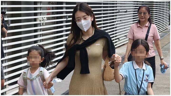 方媛打出租车送女儿上学，怀孕八个月还那么美，不用司机保姆帮郭富城省钱（组图） - 1