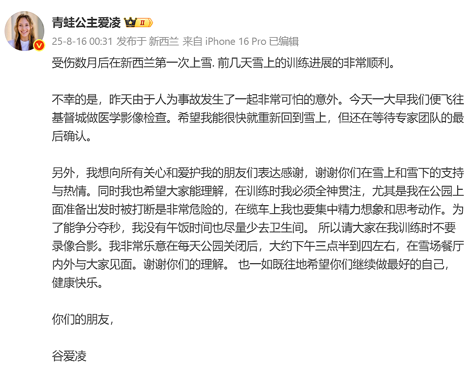 奥运冠军谷爱凌遭遇可怕意外…她的话让粉丝全都坐不住了!(组图) - 3