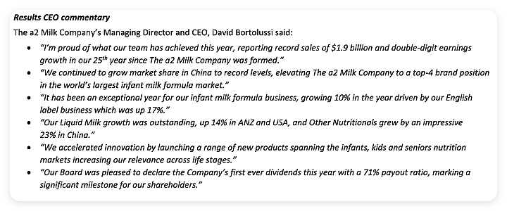 【异动股】 (ASX：A2M) 重磅年报：奶粉销售额创新高 宣布20纽分初始分红 计划收购雅士利新西兰工厂 - 3