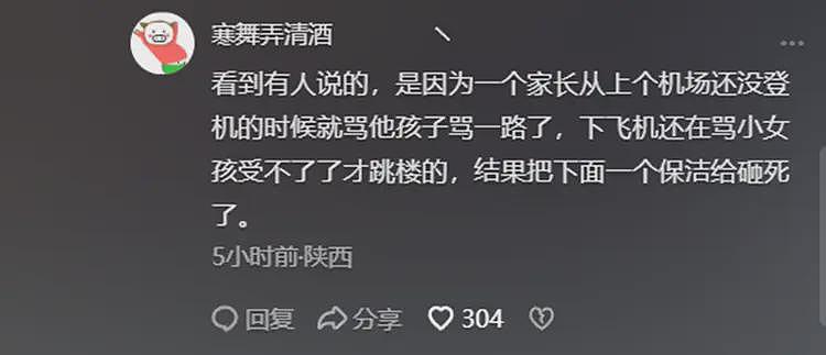 网传10岁女孩机场跳楼：目击人发声，疑母女争吵，致清洁工身亡（组图） - 5