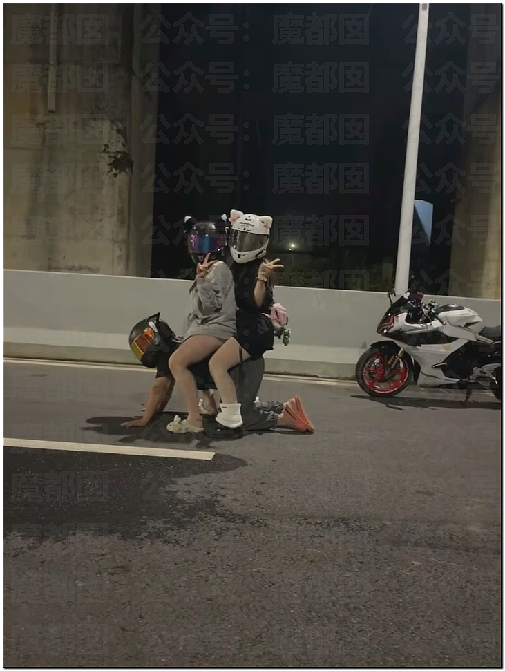 摩友圈疯传!漂亮女骑“遛狗”多名男骑引发剧烈争议(组图) - 3