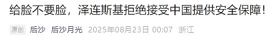 网友吵翻!泽连斯基称无需中国提供安全保障,胡锡进:很没素质(组图) - 4