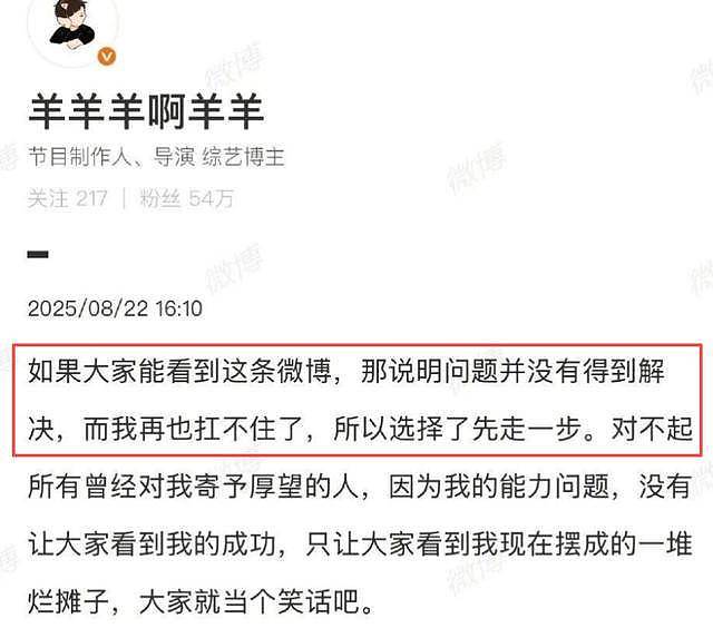 28岁知名导演轻生后续:自曝做节目欠债3000多万(组图) - 3