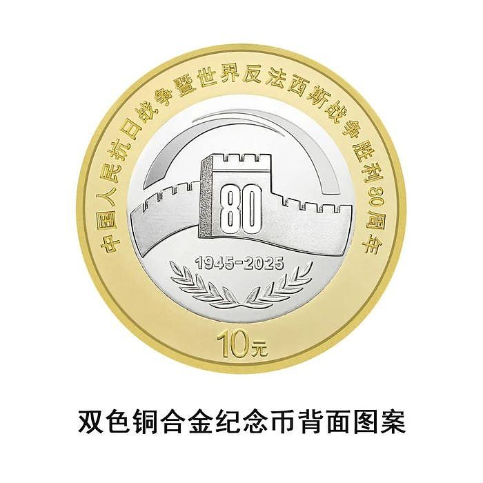 央行9月3日起发行4枚抗战胜利80周年纪念币！8克纯金币面额100元（组图） - 3